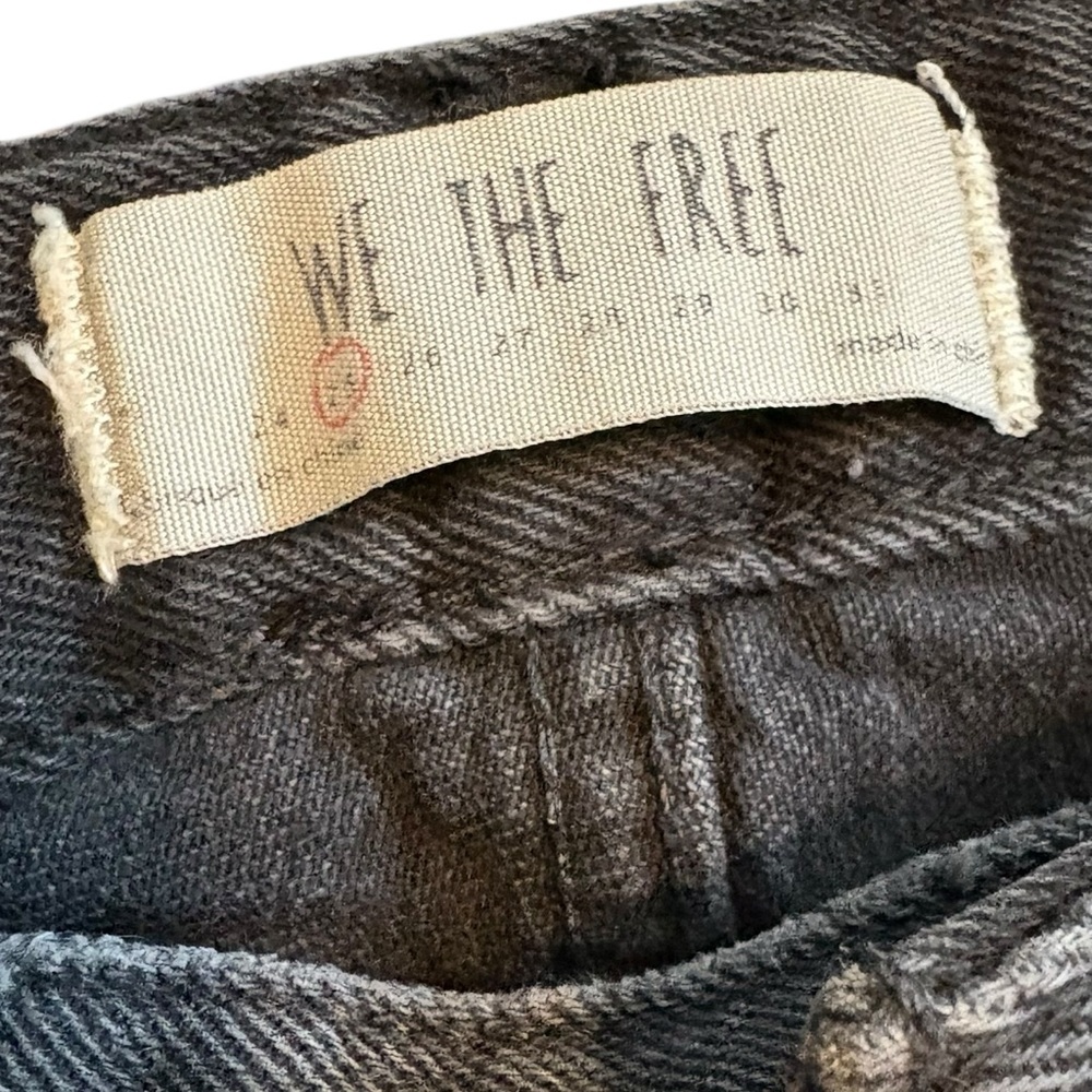 We The Free Flare Jeans Black Ash Wash Raw Hem High Rise Size 25 Free People - Picture 2 of 8